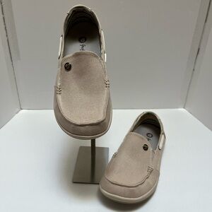 Gecko Man Women's ArchSupport Beige Canvas Slip on Loafer Shoes size 7.5